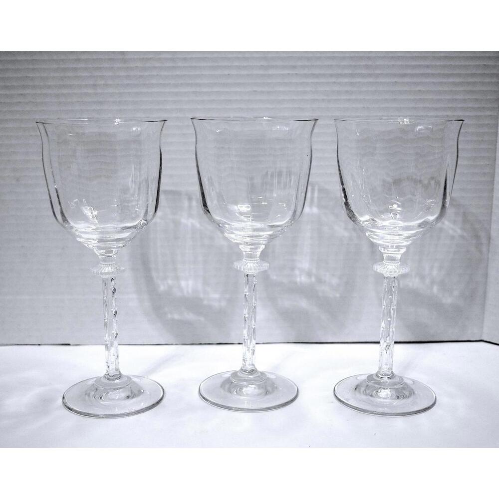 3 Southern Living Vintage Crystal Wine Glasses "SL" Signed
